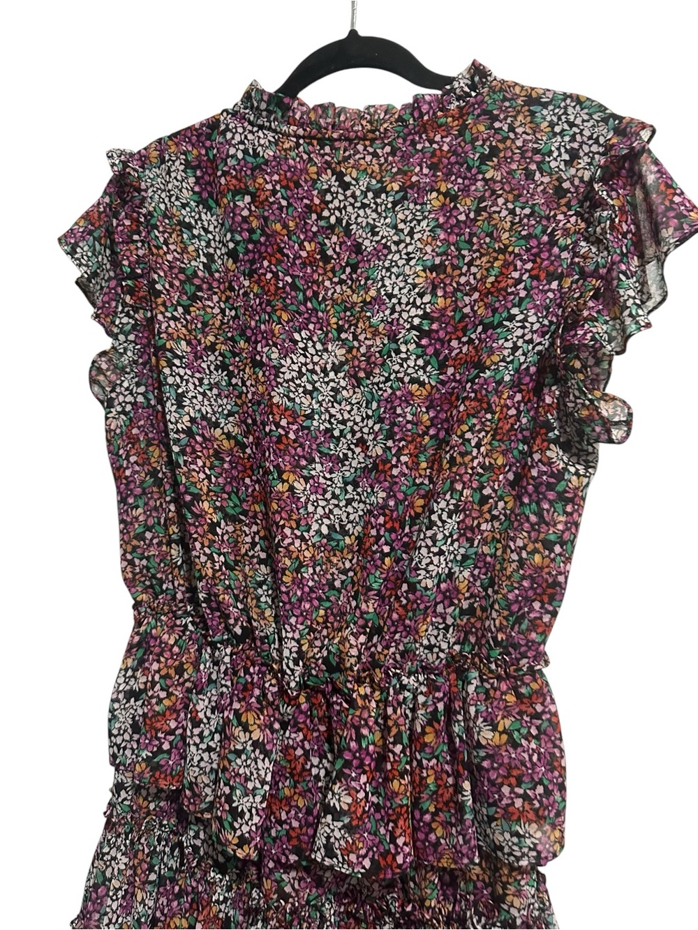 Misa Los Angeles Purple Floral Ruffle Mini Dress size M - Picture 5 of 10